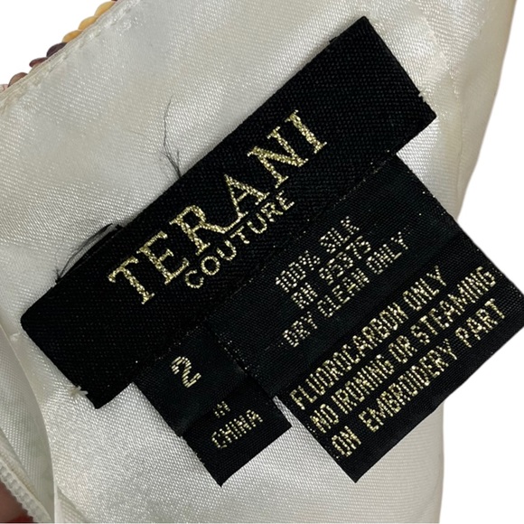 Terani Couture Gold Multi-Colored Beaded Gown - Picture 7 of 11